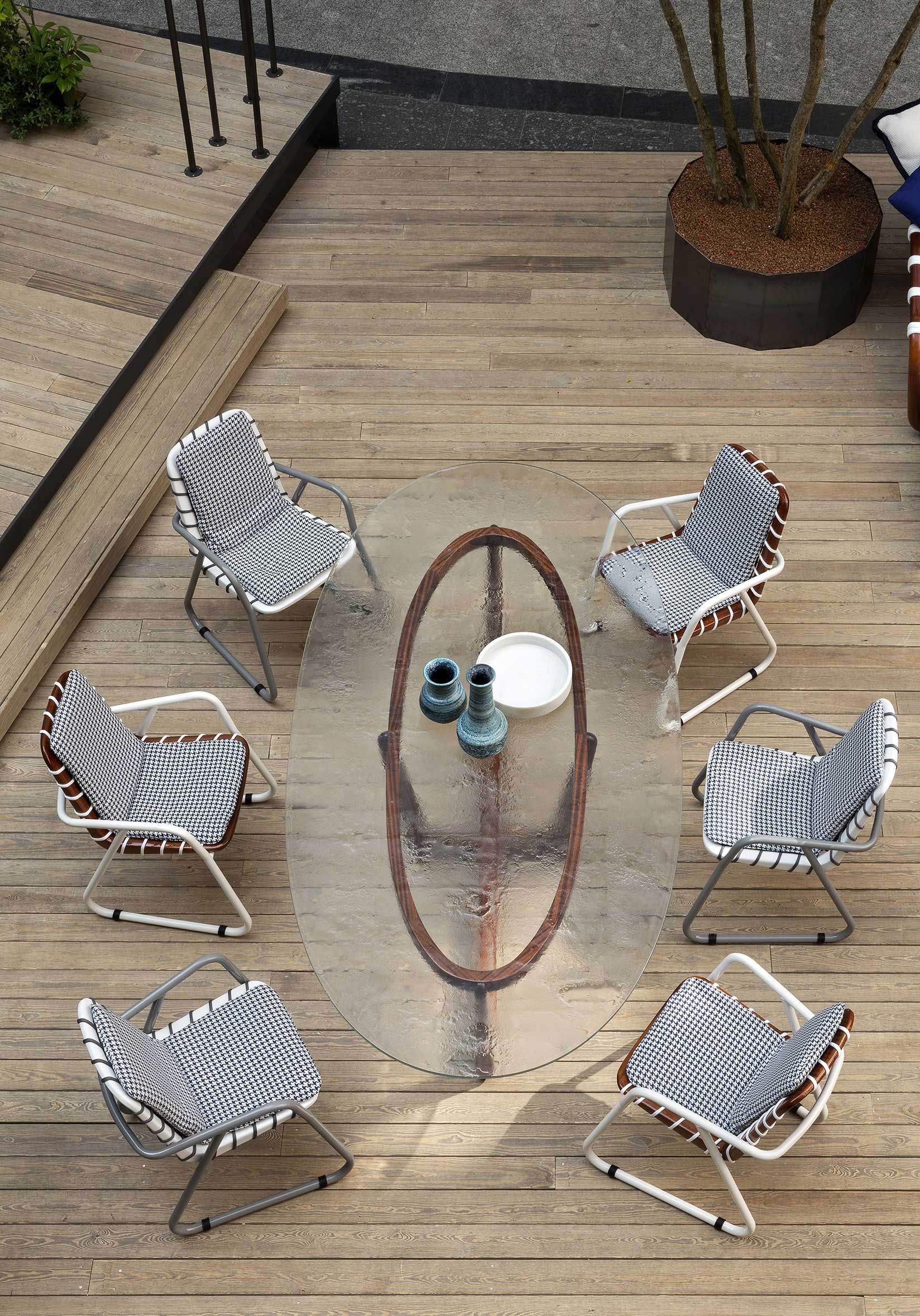 Овальный стол из красного дерева и хрусталя Exteta Sunset ARCH-00027432 - Вид №10