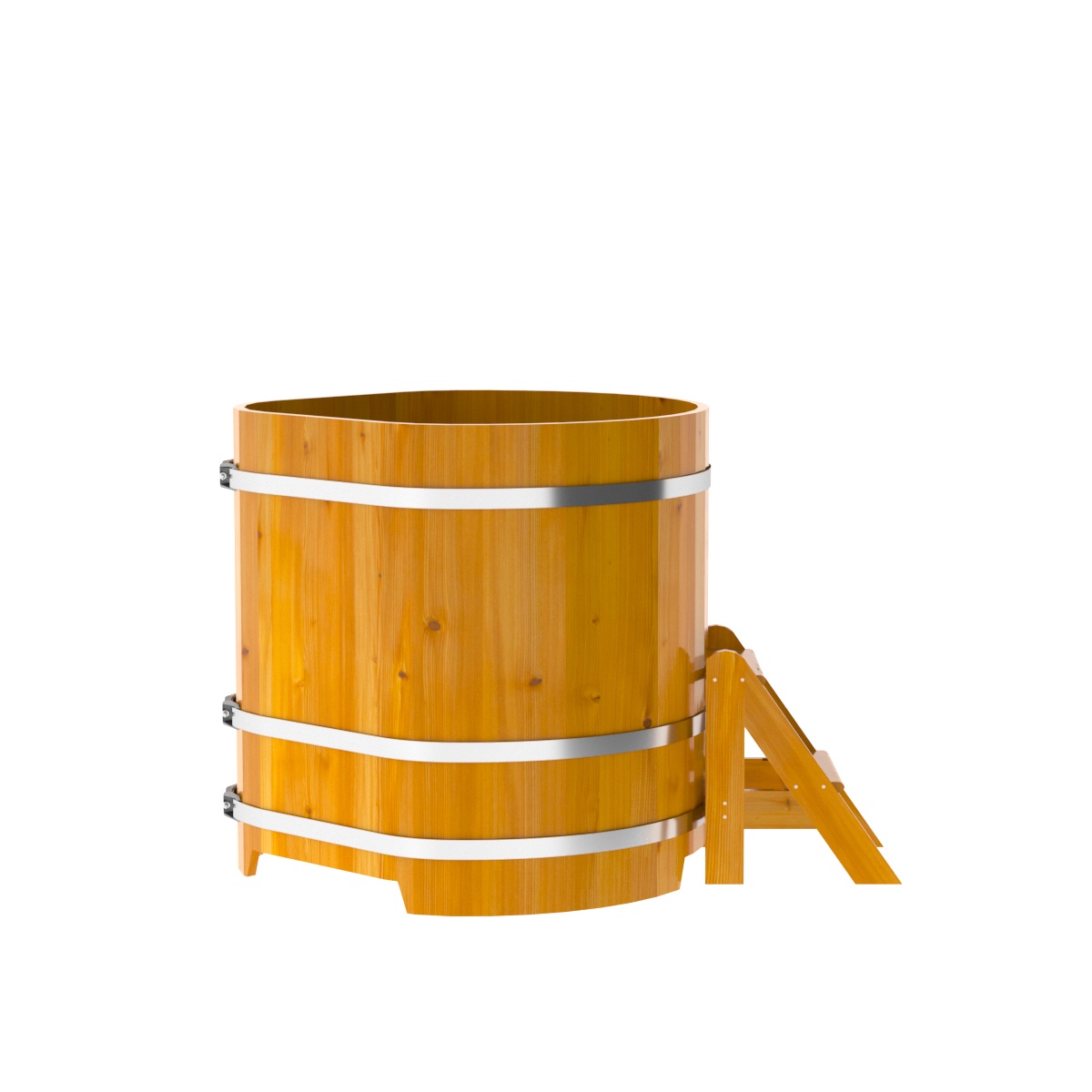 2304 Купель угловая из лиственницы Рустик 1,03х1,03х1,1 натуральная Alyarus  - Вид №3