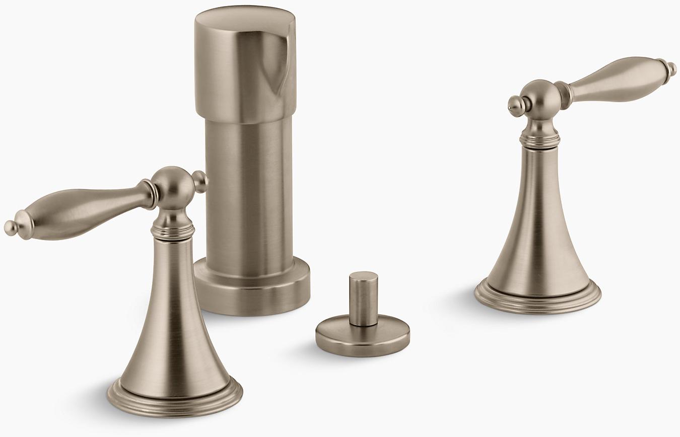 KOHLER Вертикальный смеситель для биде Finial с ручками и соответствующими вставками K-316-4M-BV 