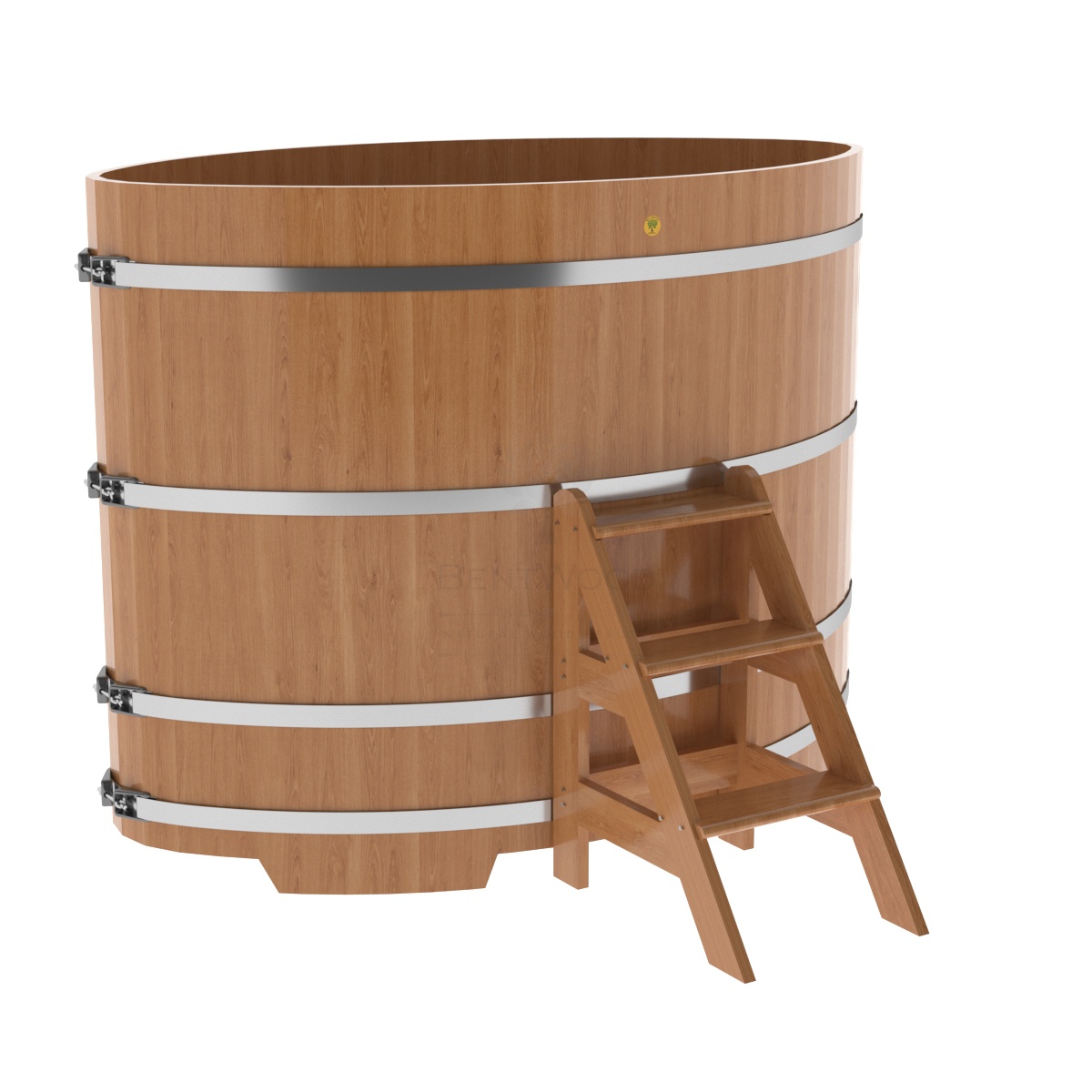 1332 Купель овальная из дуба 1,15х1,83х1,4 натуральная Alyarus 