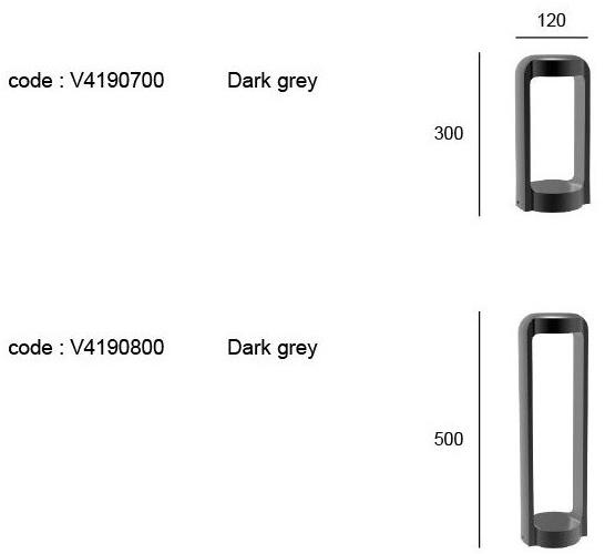 Terzo Light Светодиодный алюминиевый столбик  V4190700/v4190800  - Вид №3