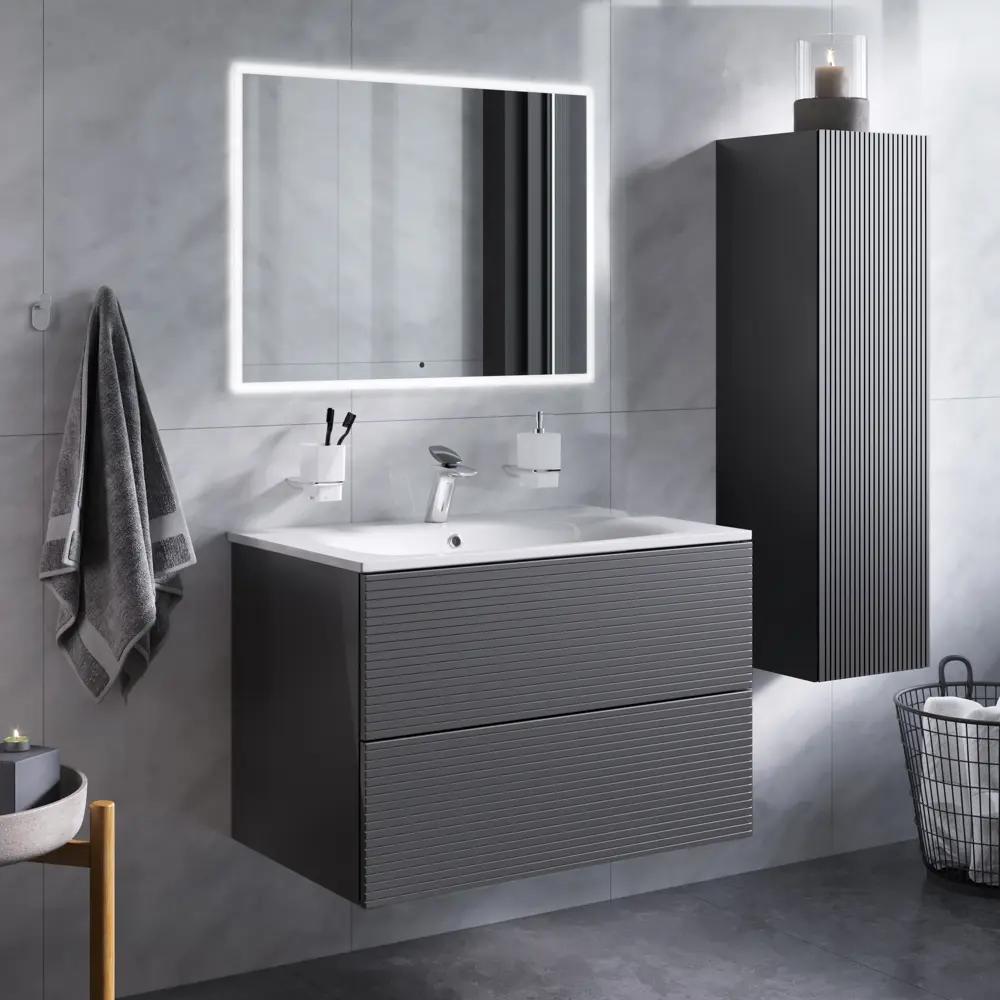 AM.PM Struktura - Подвесная тумба под раковину 60 см в цвете графит 86746449 STLM-0071205 - Вид №7