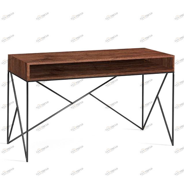 Консоль деревянная, американский орех с полкой и металлическими ножками Prince INTELLIGENT DESIGN  260998 Орех;коричневый 