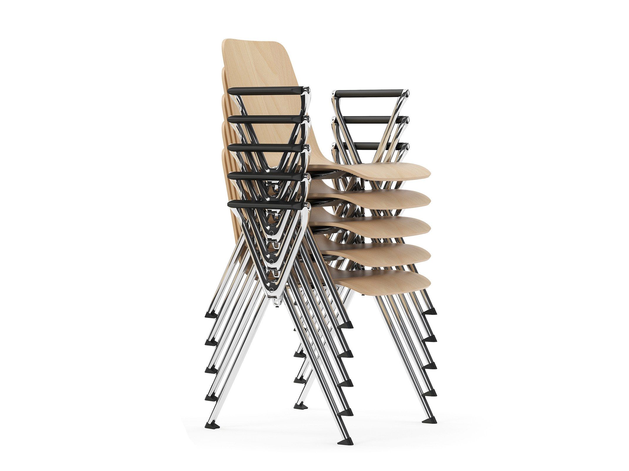 Деревянный штабелируемый стул для конференций с подлокотниками SITLOSOPHY® Lagom ARCH-00104531 - Вид №3