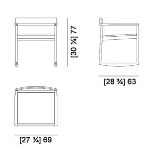 Вишневое кресло-качалка с подлокотниками Morelato современный ARCH-00068003 - Вид №5