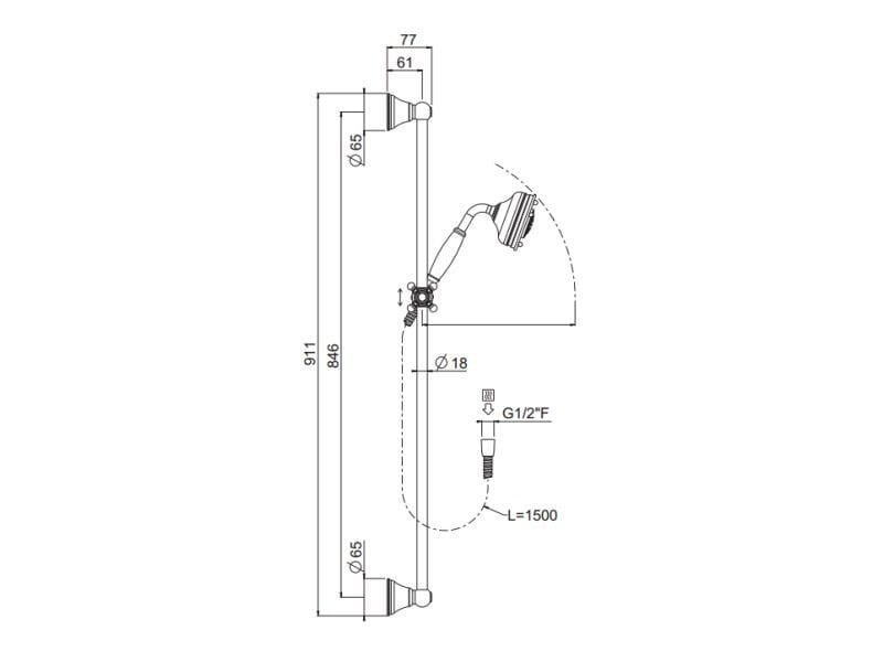 Подъемы и подъемы с рампой CARIMALI COLONIAL H90 DOCCIA OLD AMERICA ARCH-00040507 - Вид №2
