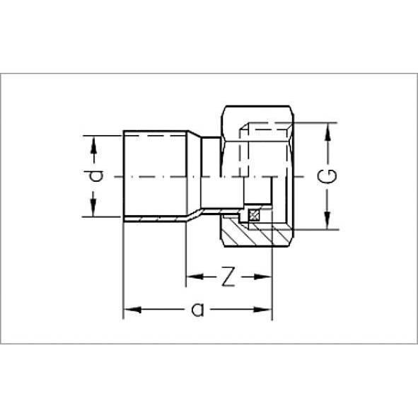 15240G2212 SANHA 5240G переход ВП-ВР, с накид- ной гайкой, медь 22x1/2 мм  - Вид №1