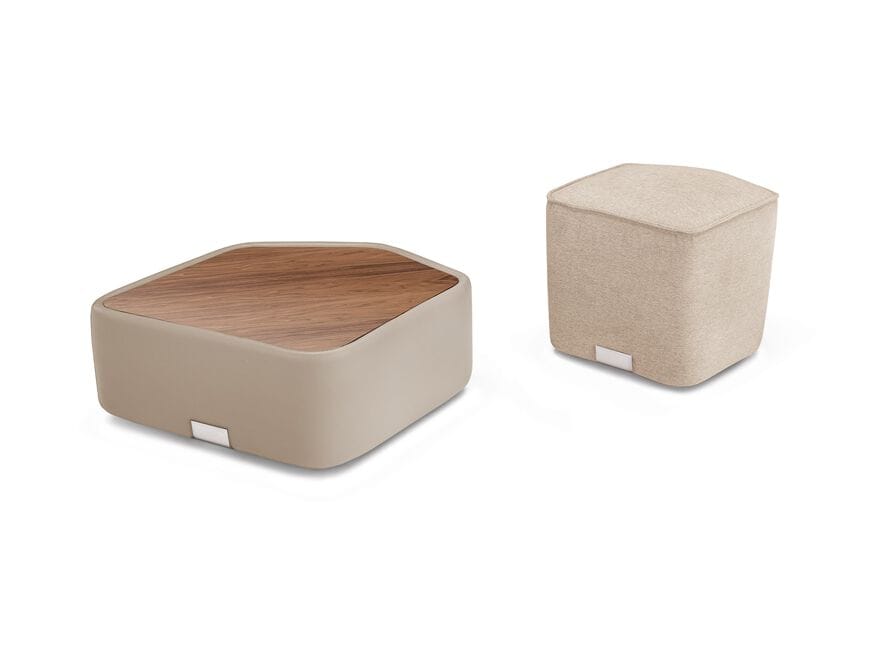 Журнальный столик с кожаной обивкой и деревянным верхом Max Divani ARCH-00084225 - Вид №1