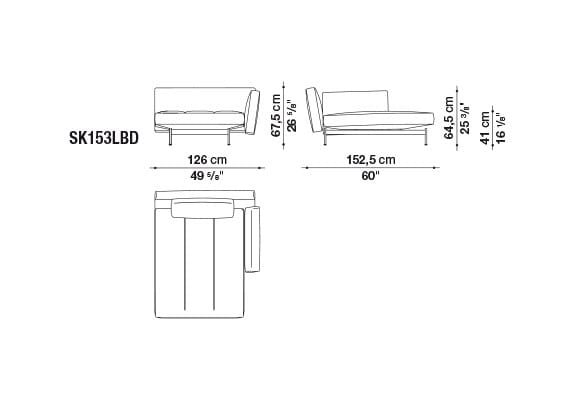 Кожаный диван с полуостровом B&B Italia SAKé ARCH-00023880 - Вид №4