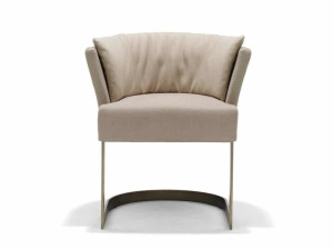 Мягкий тканевый консольный стул с подлокотниками