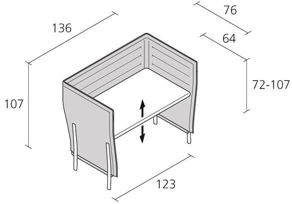 Alias Индивидуальное рабочее место с звукопоглощающими перегородками Eleven high desk sun-id-1345428 - Вид №12