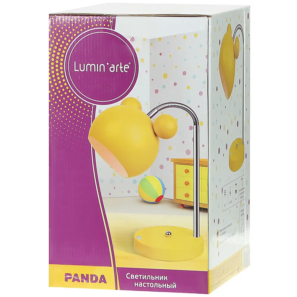 Лампа настольная Panda E27 40 Вт цвет жёлтый LUMIN ARTE STLM-2128876 - Вид №2