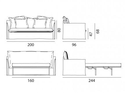 Gervasoni 3-х местный диван-кровать со съемным чехлом Ghost sun-id-1491895 - Вид №8