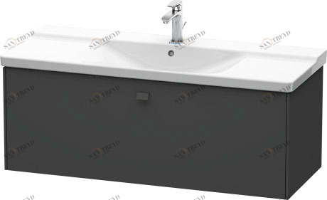 BR402304949 Тумбочка подвесная Brioso #BR4023 1220 x 479 мм Графит матовый, декор Duravit