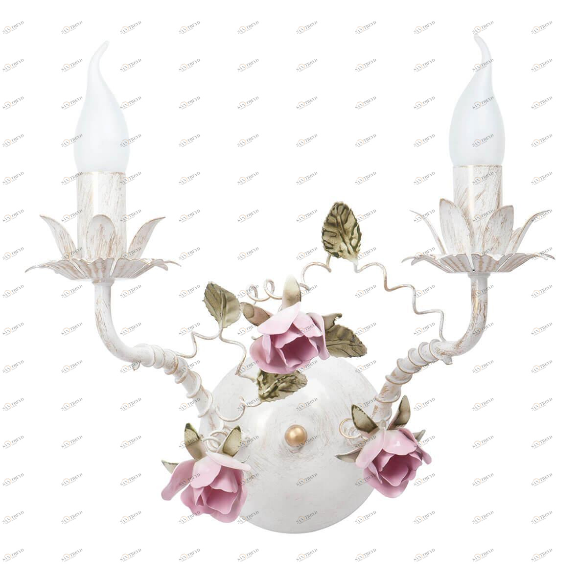 Бра на 2 лампы бело-розовое Vitaluce V1137/2A VITALUCE СВЕЧА 00-3931395 Белый;розовый 