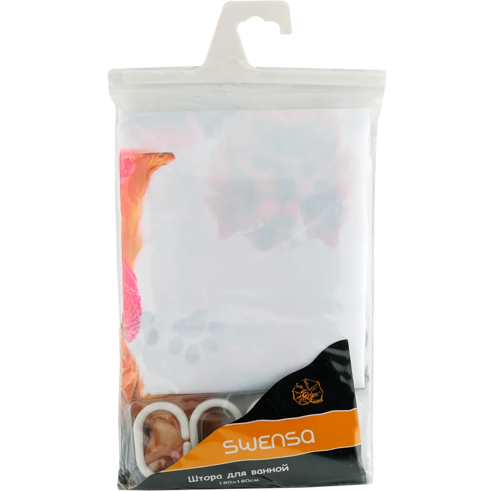 Штора для ванной комнаты «York-dog» 180х180 см цвет белый SWENSA SWC-90-56 STLM-2138321 - Вид №5