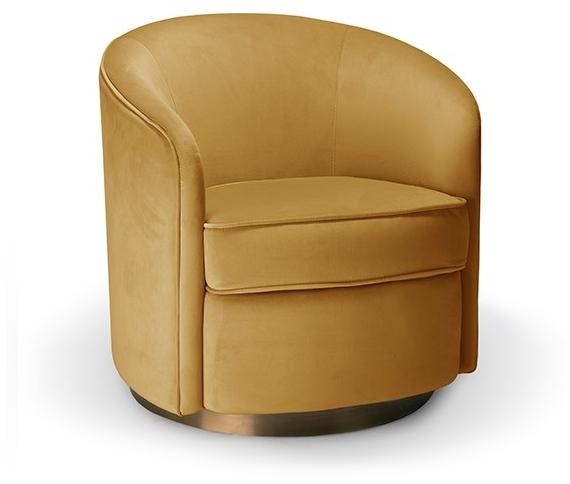 Ethnicraft Вращающееся кресло, обитое бархатом, с подлокотниками  20130  - Вид №1