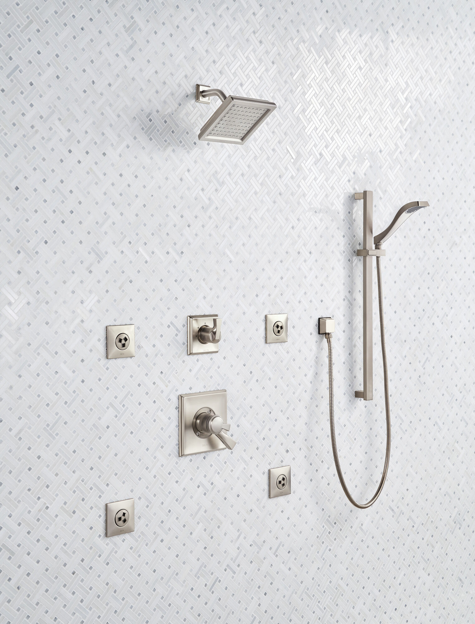 Квадратный спрей для тела HydraChoice® Square Body Spray Trim Delta Faucet T50210-SS - Вид №11