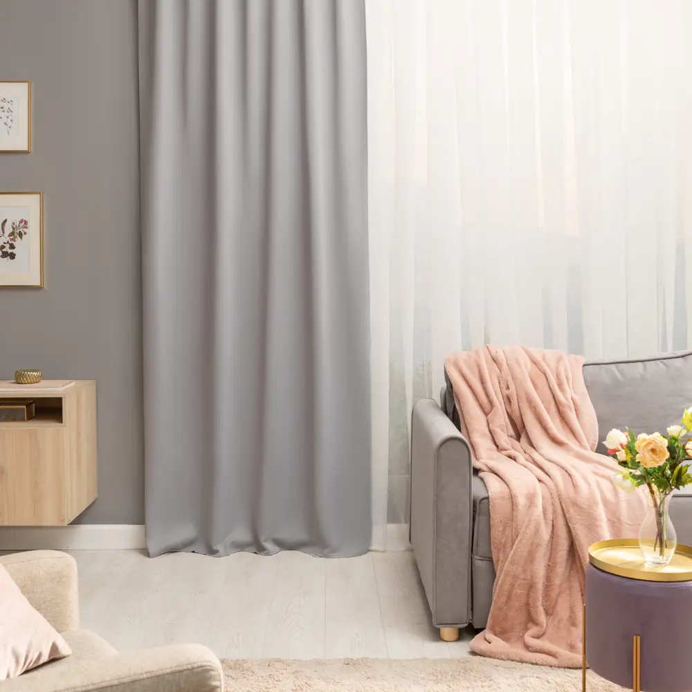 Штора на ленте со скрытыми петлями Inspire Arel 140x280 см цвет серый Granit 3 83716166 STLM-2173242  - Вид №6