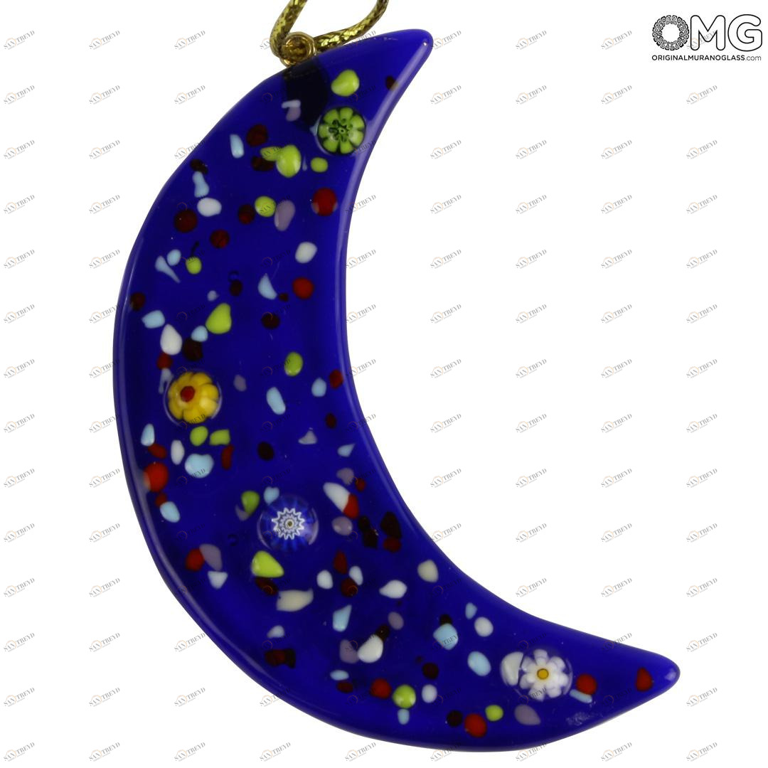 4368 ORIGINALMURANOGLASS Полумесяц - ёлочное украшение - муранское стекло OMG 8 см 