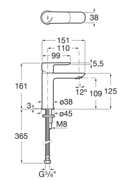 Смеситель для раковины без слива Roca Cala ARCH-00130519 - Вид №42