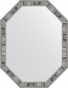 BY 7416 Зеркало в багетной раме - состаренное дерево 50 mm EVOFORM Octagon