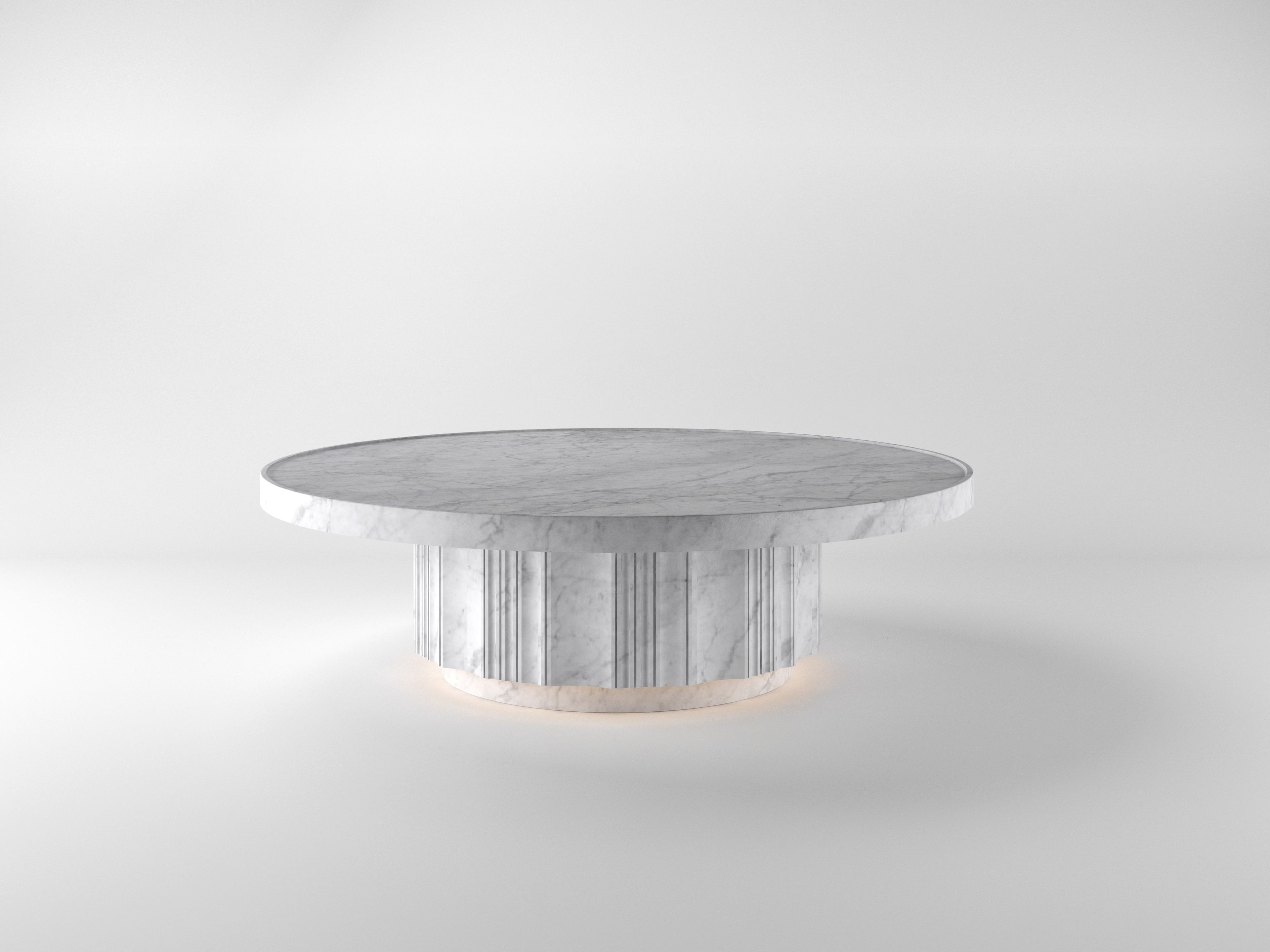 Травертин круглый низкий журнальный столик Davani Purity ARCH-00088427 - Вид №17