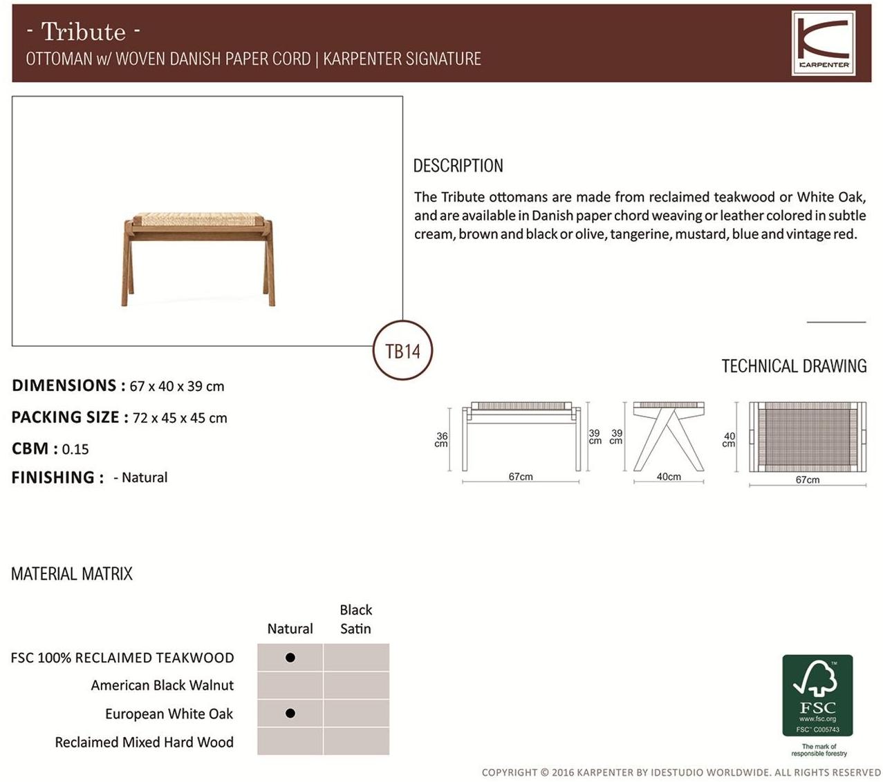 KARPENTER Кресло из веревки и тика с подлокотниками Tribute Tb12-t - Вид №5