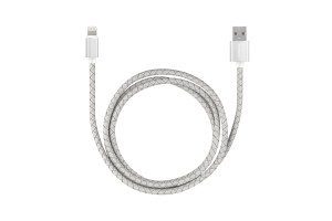 16290003 Кабель USB - Lightning MFI/ Текстиль/ 1м/ Белый/ Digital IL-05 CB-IL05 Rombica