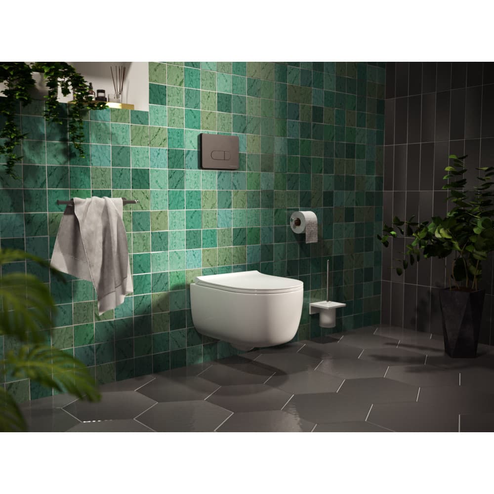 040235 Инсталляция BERGES для скрытого монтажа унитаза NOVUM кнопка D5 Soft Touch чёрная  Berges NOVUM R1  - Вид №1