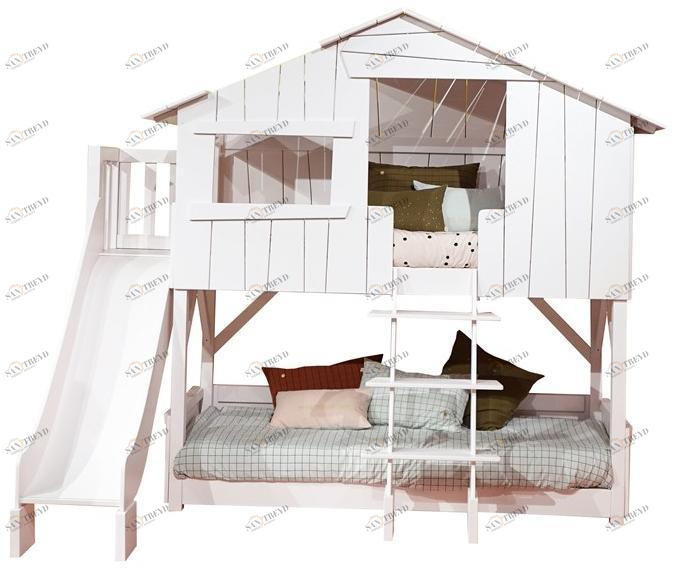 Mathy by Bols Двухъярусная кровать из мдф с горкой и платформой Lits creatifs sun-id-1449239