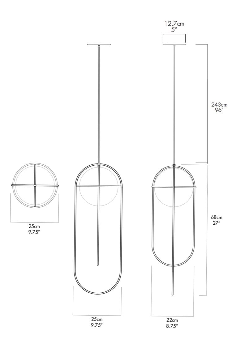 Подвесной светильник из стали и стекла A-N-D Orbit ARCH-00088383 - Вид №9