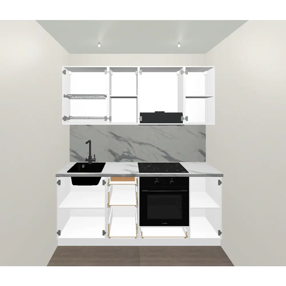 Кухонный гарнитур 200x60 см София цвет белый 89442881 STLM-2048722 KONSENSA - Вид №1