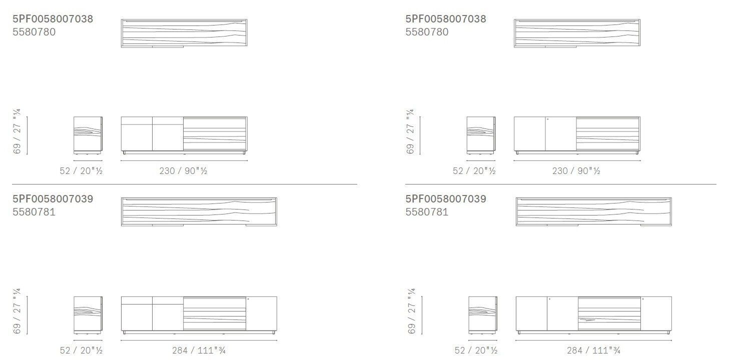 Деревянный низкий офисный шкаф Poltrona Frau офис-системы управления ARCH-00102161 - Вид №5