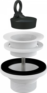 Донный клапан сифона для умывальника 5/4" с пластмассовой peшeткой DN63