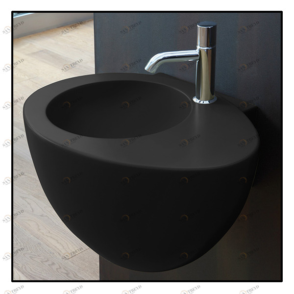 LGLS70BA Подвесная раковина настенная овальная Ceramica Cielo  серая 