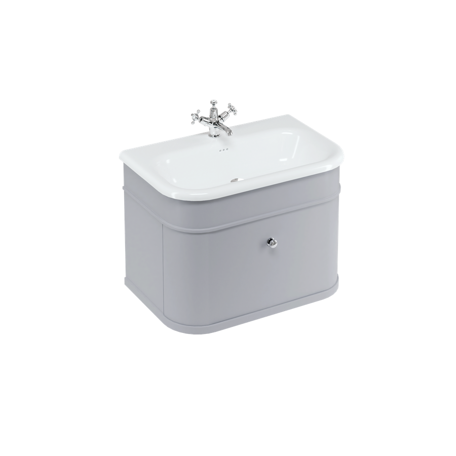 Burlington Chalfont Chalfont 750мм Тумбочка с одним ящиком - Классический серый с никелевыми ножками CH75G-CHLEGNKL  - Вид №4