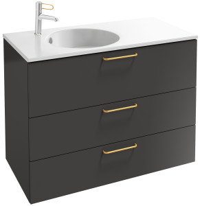 EB2534-R8-E10 Тумба под столешницу 100 см, 3 ящика, золотая ручка JACOB DELAFON ODÉON RIVE GAUCHE