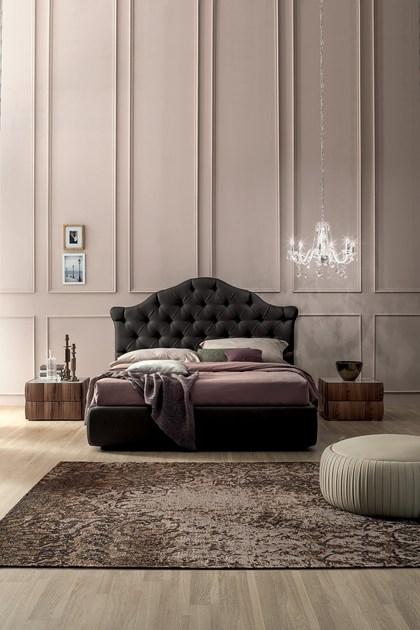 Tonin Casa Двуспальная кровать из кожи с тафтинговым изголовьем sun-id-1392159 - Вид №1