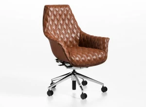 Caroti Кожаное вращающееся кресло для офиса Via montenapoleone 1077