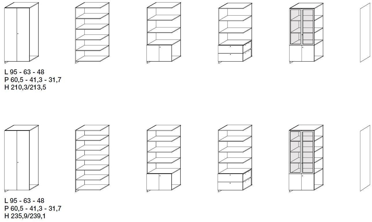 Citterio Высокий офисный книжный шкаф из дерева sun-id-1412995 - Вид №2