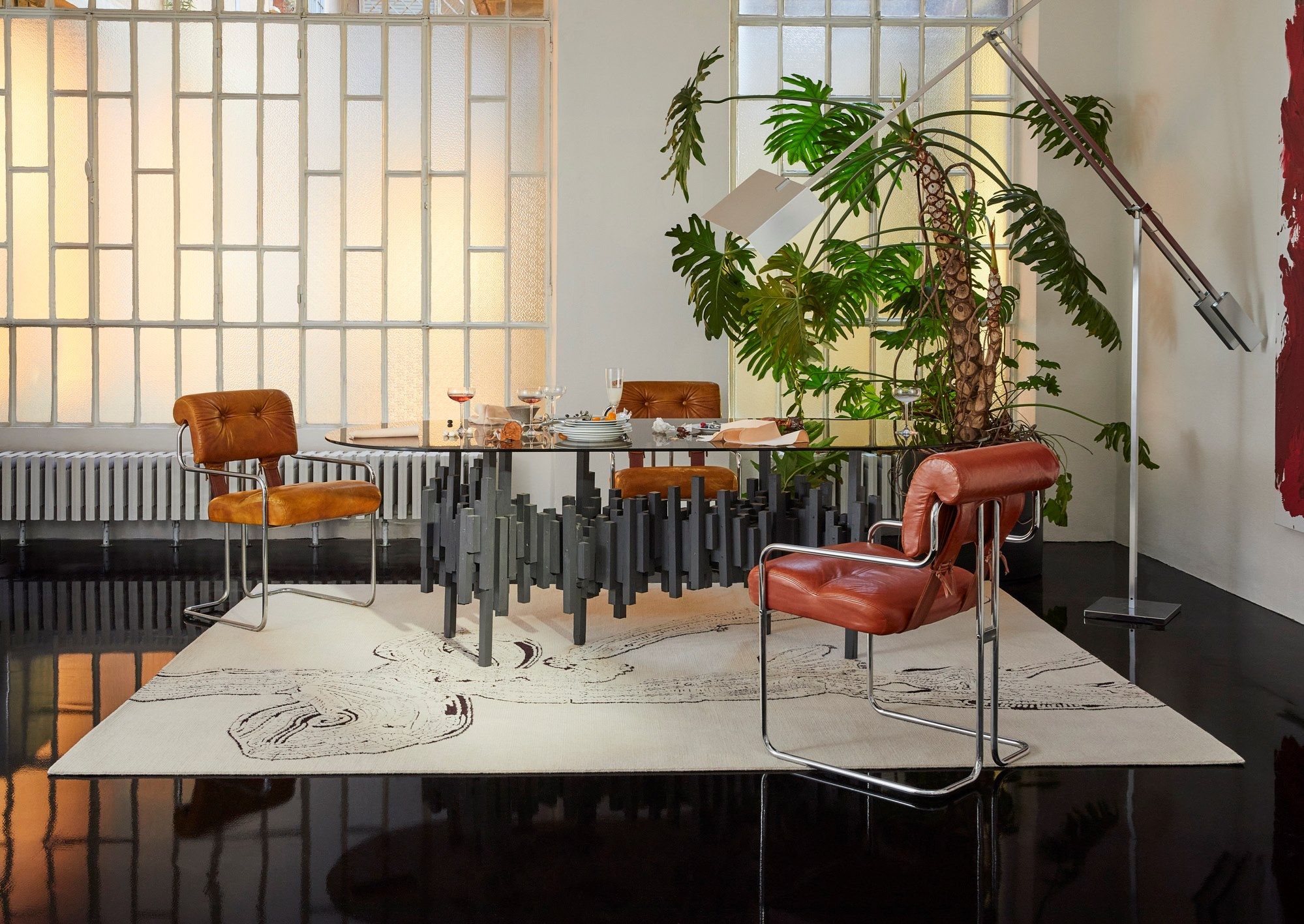 Прямоугольный ковер ручной работы из гималайской шерсти cc-tapis молочай ARCH-00136408