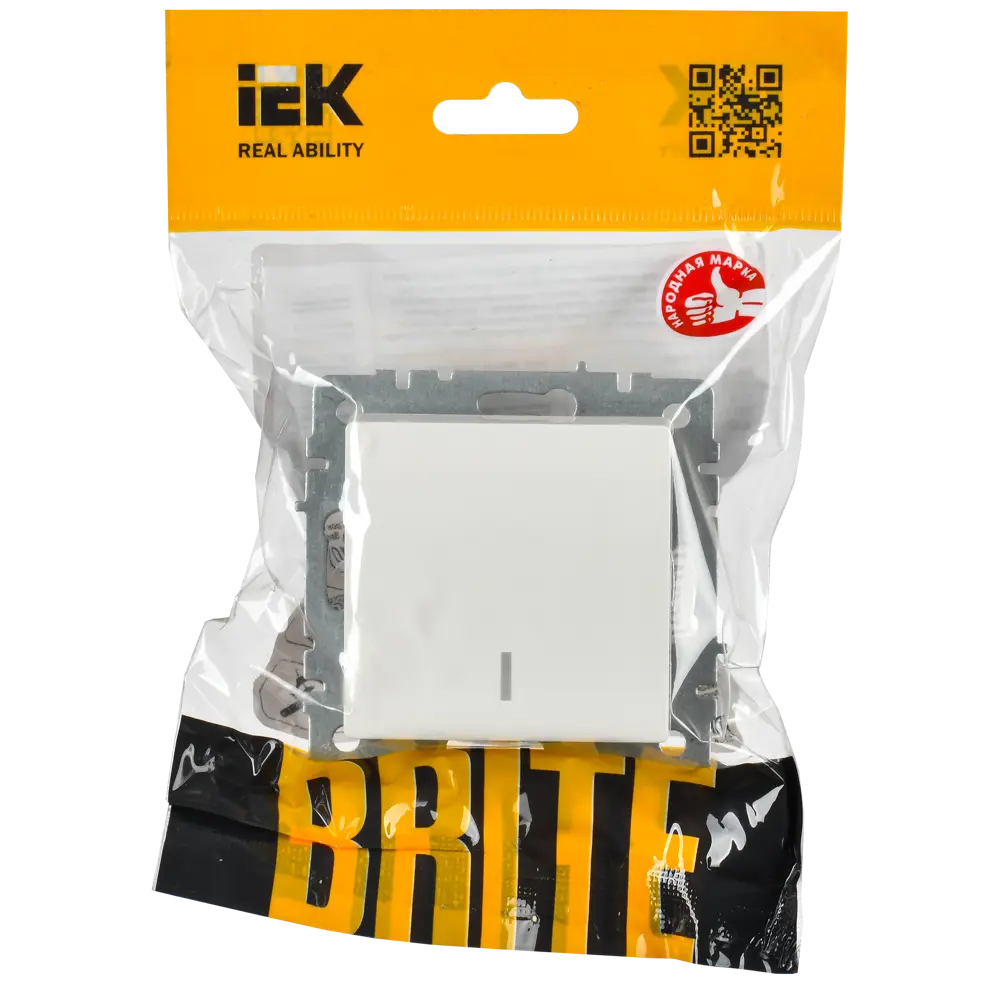 Переключатель встраиваемый проходной IEK Brite 1 клавиша с подсветкой цвет белый 89459701 STLM-2099145 - Вид №5