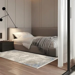 Ковер Белка Лакшери 100x200 см с рельефной текстурой в бежево-серой гамме 89424633