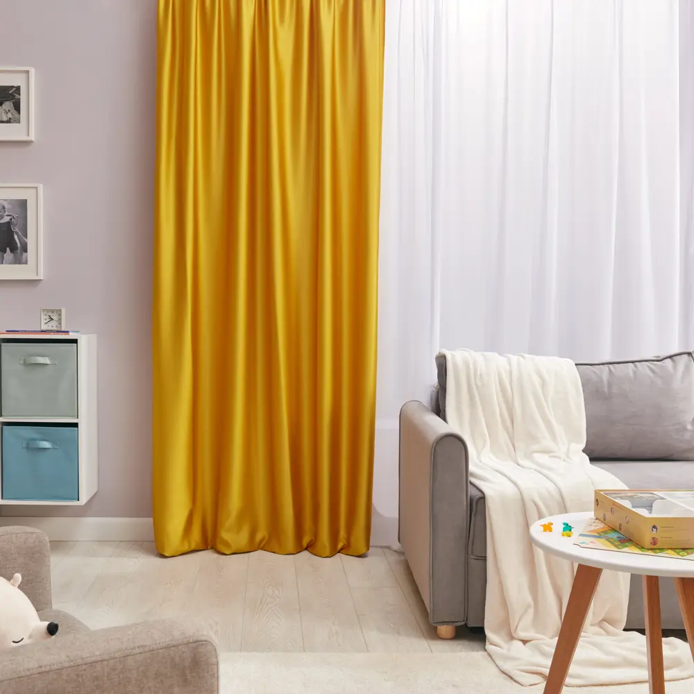 Штора на ленте Лотос 160x260 см цвет желтый MIAMOZA STLM-2022385