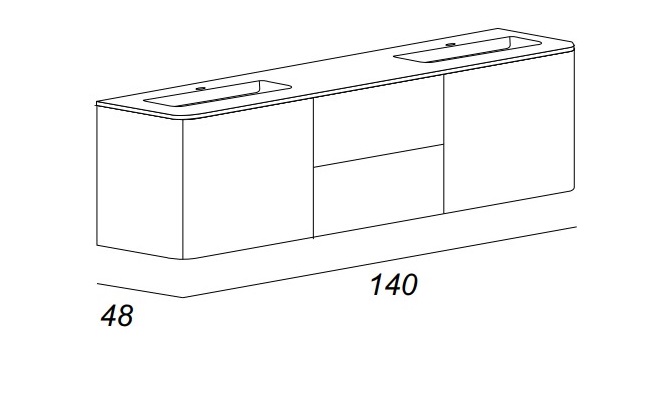 Мебель для ванной CEZARES LIVERPOOL 54662 Grigio Natura - Вид №3