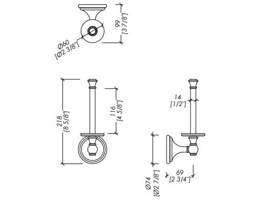 Латунный запасной держатель рулона Devon&Devon Kalos ARCH-00101885 - Вид №1