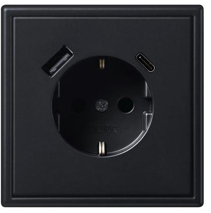 JUNG Пластиковая розетка с usb Prese elettriche con porte usb sun-id-1417023 - Вид №1