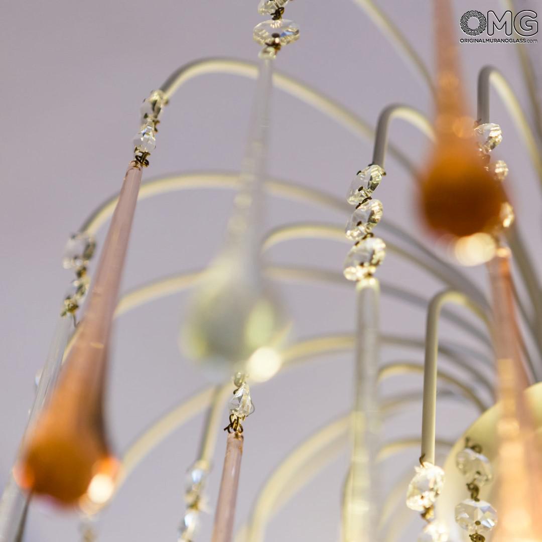 2317 ORIGINALMURANOGLASS Люстра Падение капель янтарная из муранского стекла OMG  см  - Вид №1