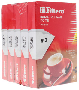 1105230 Одноразовые фильтры Filtero Premium №2 белый